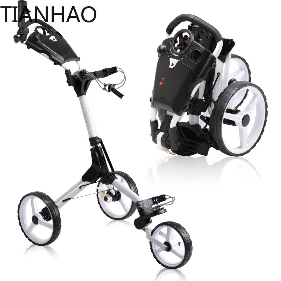 Wheel Push Pull Golf CART for Easy Transportation and Storage - Two Step Open/Close Mechanism - The Smallest Foldin