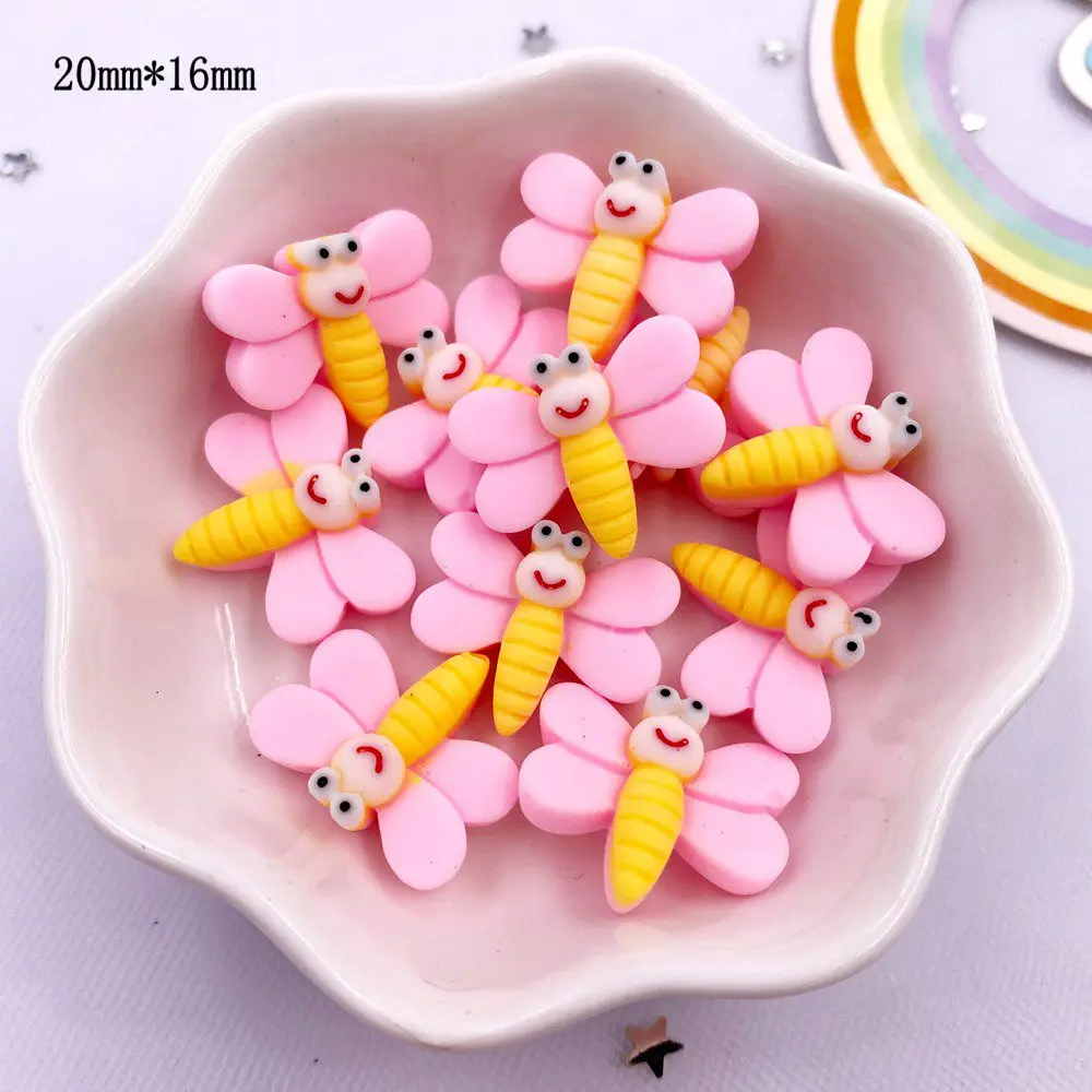 Colorful Resin Mini Bee Snail Swallow Dragonfly Flatback Cabochon Scrapbook 20PCS DIY Accessory Decor Figurine Hair Accessories