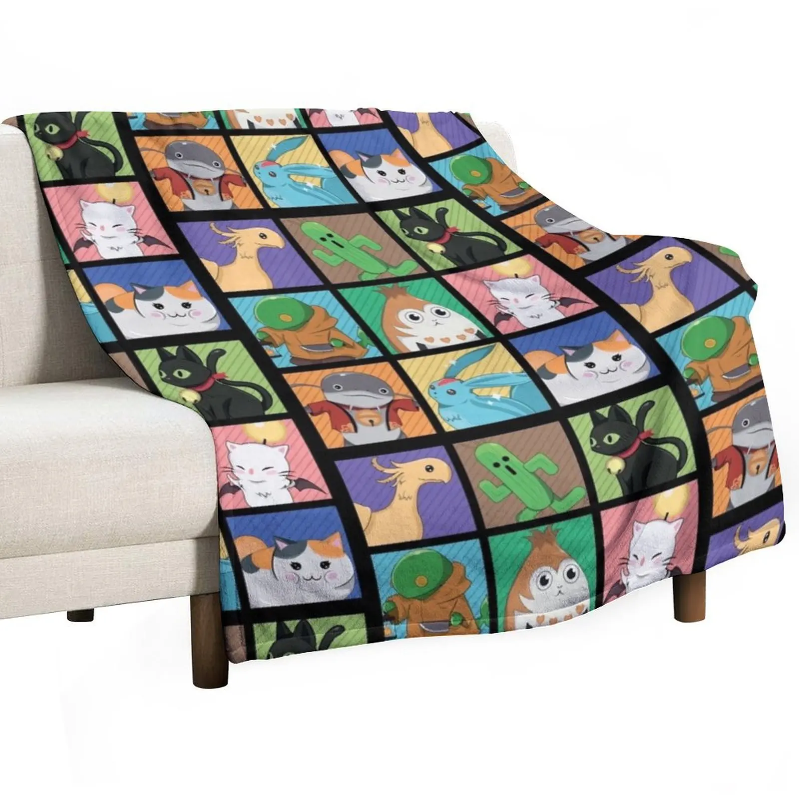 

FFXIV POP ART Throw Blanket Luxurious Soft Fuzzy Blanket for Sofa Bed