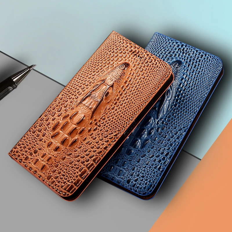 حافظة جلدية أصلية لهاتف Honor X30 X30i X40 X40i X50 X50i X60 X60i X70 X70i GT Pro Plus Max حافظة برأس التمساح #3