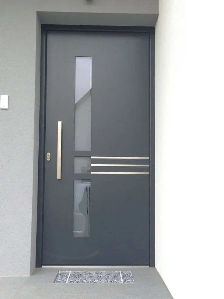 aa-Factory Price Main Doors for Home Security Modern Design Metal Aluminium Doors Tempered Glass for Villa Custom Entrance Door