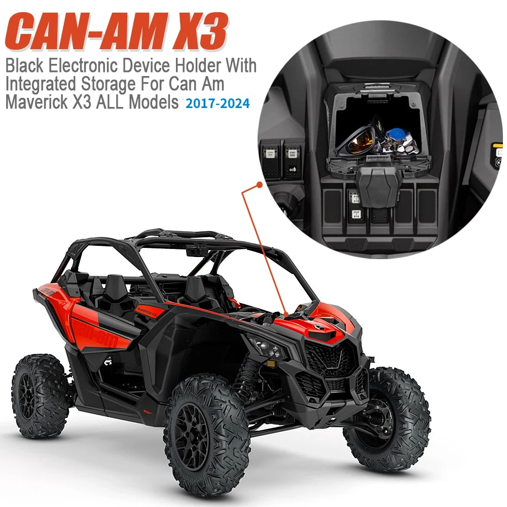 

715002874 для 2017-2024 Can Am Maverick X3 встроенный органайзер коробка для хранения электронное оборудование кронштейн фотодержатель