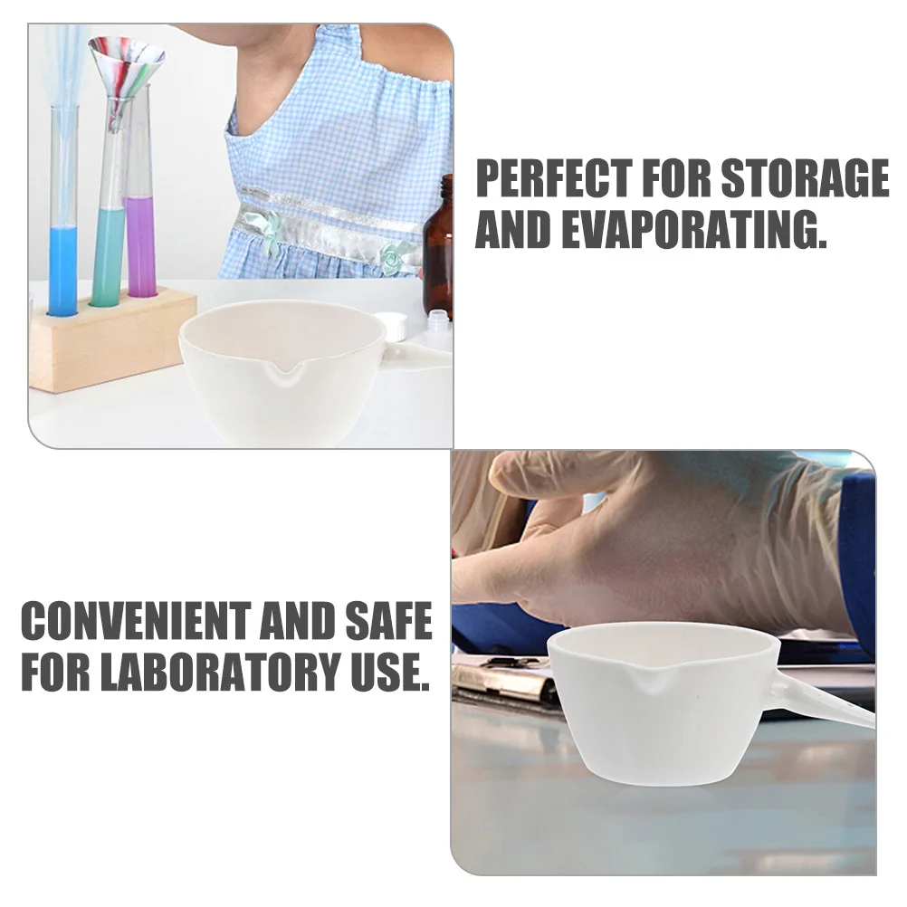 Evaporating Bowl with Handle Basin Round Container Dish Porcelain Science Laboratory Tool