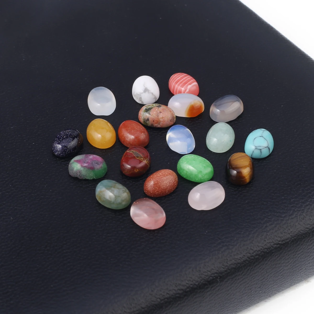 البيضاوي خاتم الوجه مجوهرات اكسسوارات ، الحجر الطبيعي ، الكريستال العقيق ، الفيروز ، ديكور المنزل هدية ، الجملة ، 10 قطعة