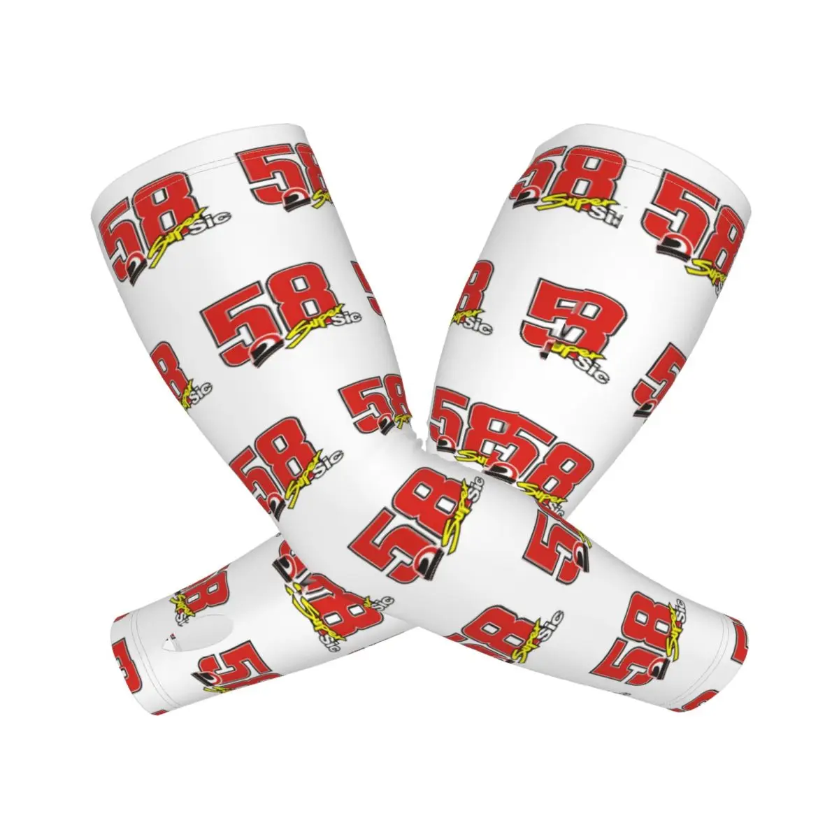 Marco Simoncelli 58 Super Sic أكمام أذرع تبريد خارجية من الشمس فوق البنفسجية غطاء حماية صيفي من الحرير الجليدي لركوب الدراجات وأكمام وشم