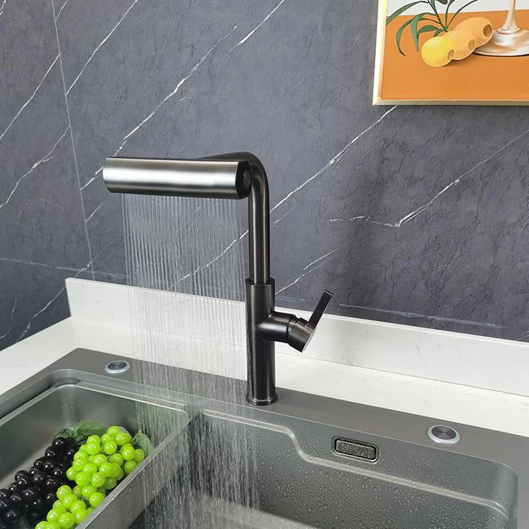 Multimodes Waterfall Pull Out Faucet Kitchen Hot and Cold Water Tap Rotatable Deck Mounted Water Mixer for Better Cleaning