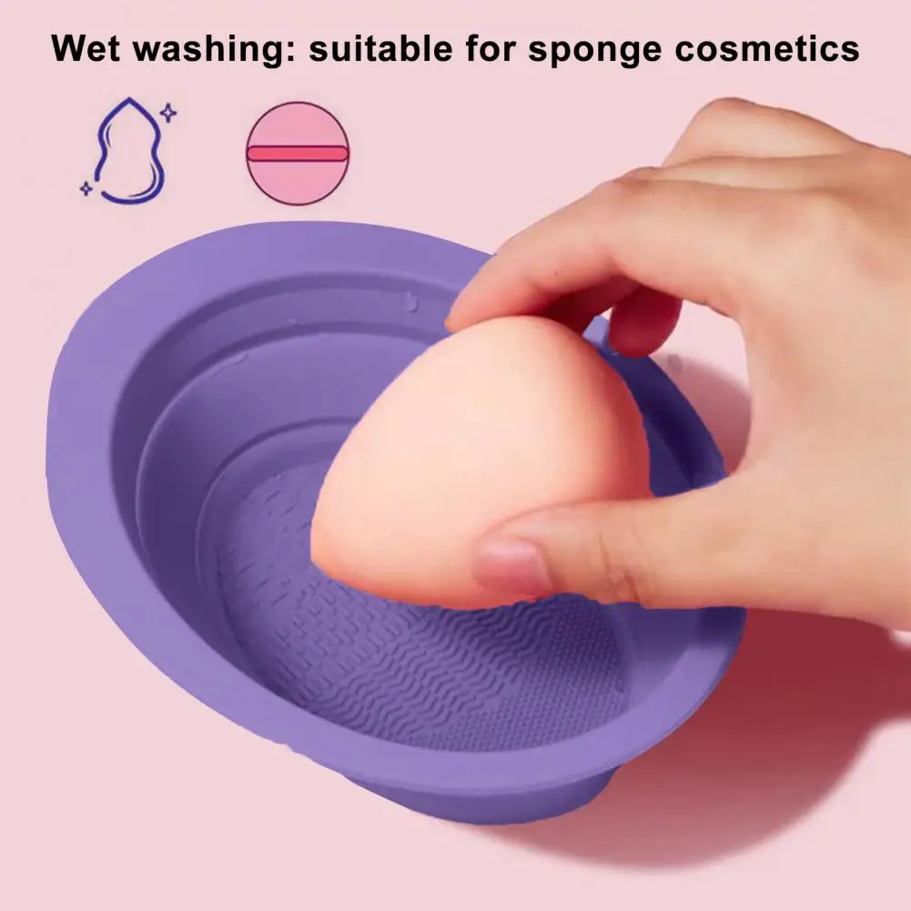 Shape Brush Cleaner Folding Scrub Bowl Foldable Silicone Makeup Brush Mat Efficient Environmentally Easy to Use Scrub for Area