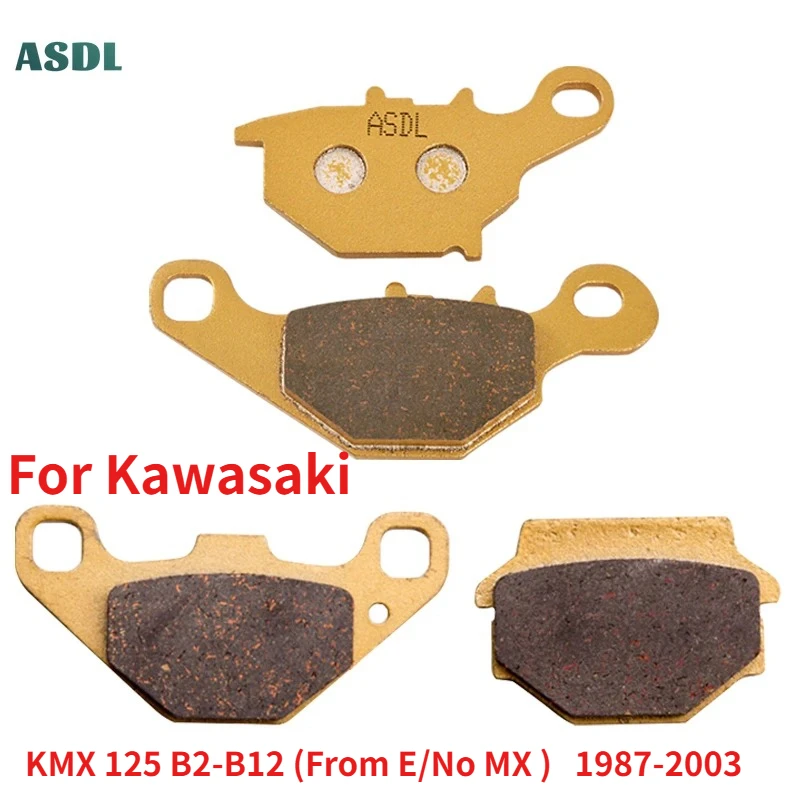 

Motorcycle Ceramic Front and Rear Brake Pads Kits for Kawasaki KMX 125 B2-B12 (From E/No MX 013437) 1987-2003 KMX125