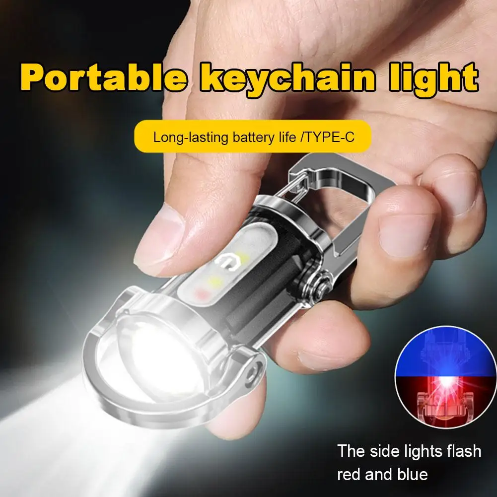 Outdoor Camping Light Outdoor USB Rechargeable Flashlight Multifunction Electromagnetic Suction Mini Bright Flashlight Camping