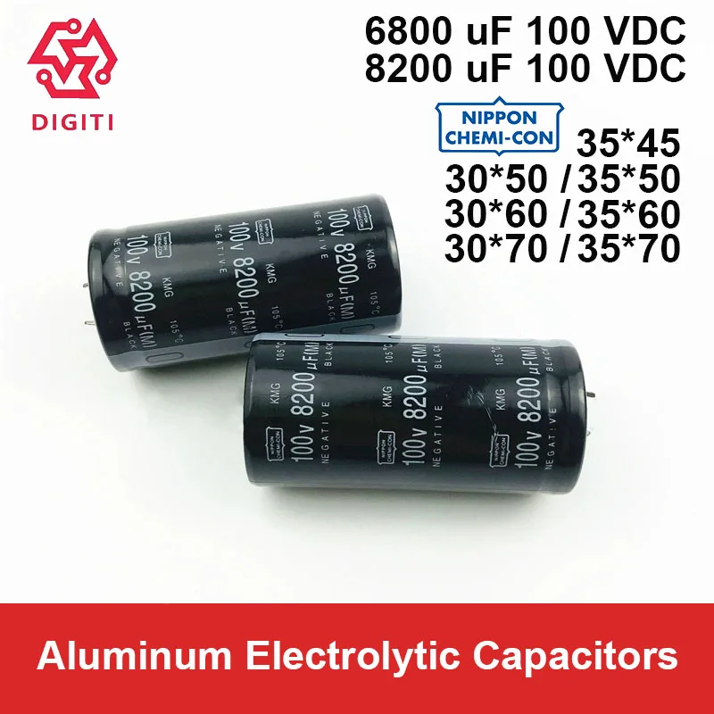 Aluminum electrolytic capacitor Snap-in 100V 6800UF 100V 8200UF NCC NIPPON CHEMICON  30X50 30X60 30X70 35X45 35X50 35X60 35X70