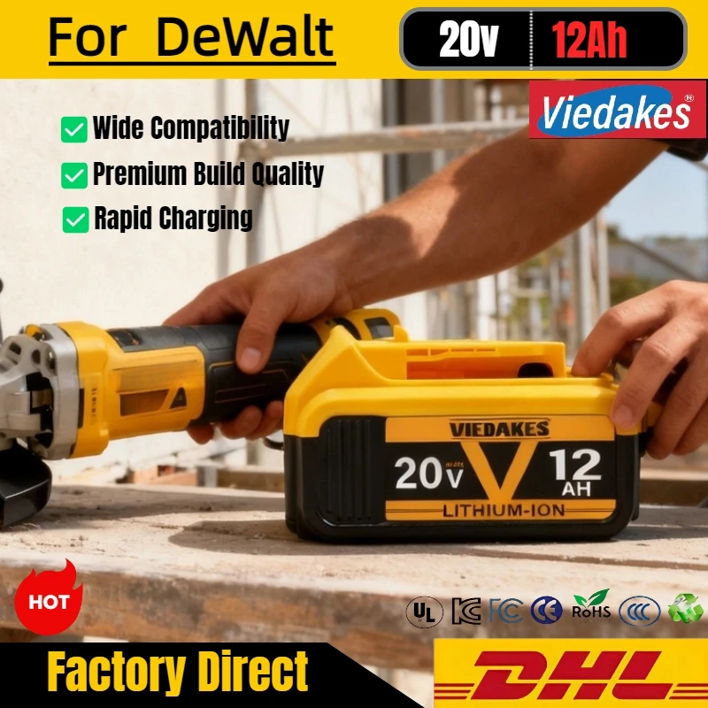 

Original for DEWALT 8Ah High Capacity Tool Battery, for DCB609 DCB606 DCB205 DCB206 DCB209 DCB182 20V Electric Power Tool.✓✓✓