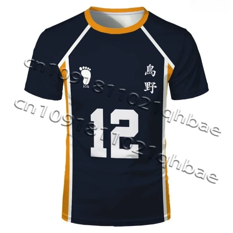 

Anime Haikyuu Junior 3d Print T Shirts Volleyball Boys Karasuno Koukou High School T-shirt 2025 New Arrival Men MOTO Uniform