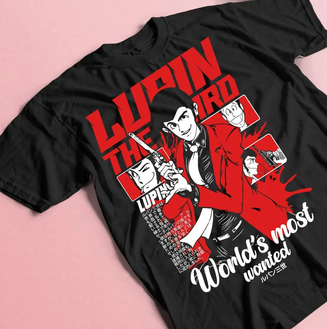 Camiseta Lupin The Third, camiseta Lupin III, ropa de cómic, Top de manga corta de moda Retro de algodón puro de verano para hombres y mujeres