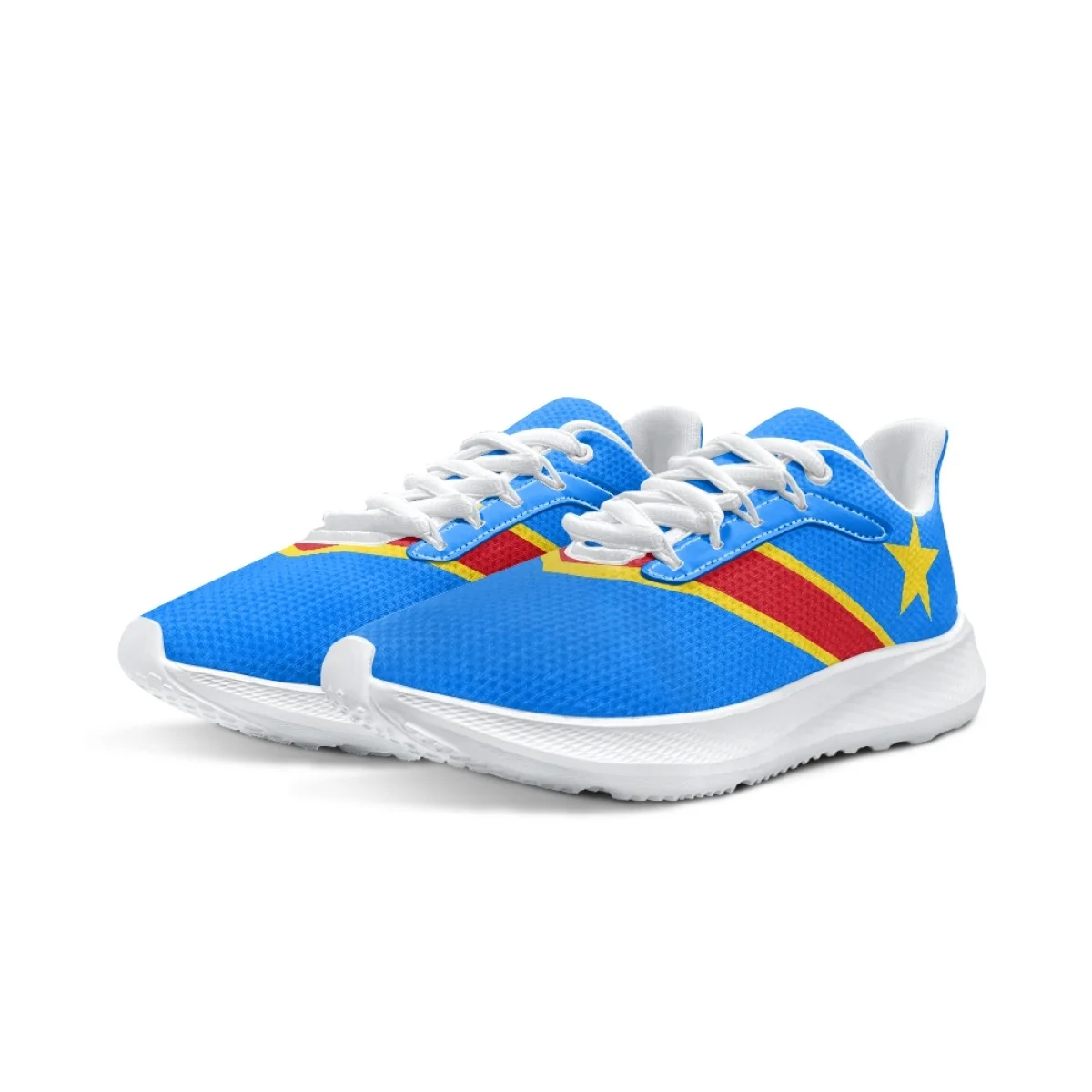 INSTANTARTS Congo Flag Print Men Vulcanized Walking Running Shoes Unisex Casual Lightweight Tennis Shoes Athletic Sports Shoes