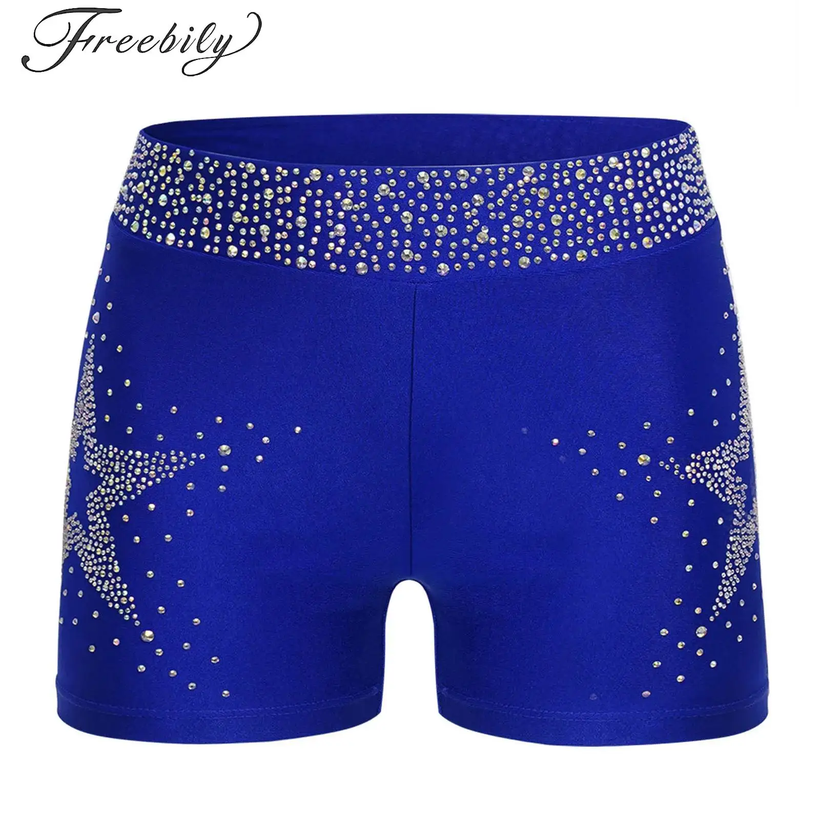

Shiny Rhinestones Ballet Dance Gymnastics Shorts Kids Girl Elastic Waistband Figure Skating Acrobatics Modern Dance Shorts