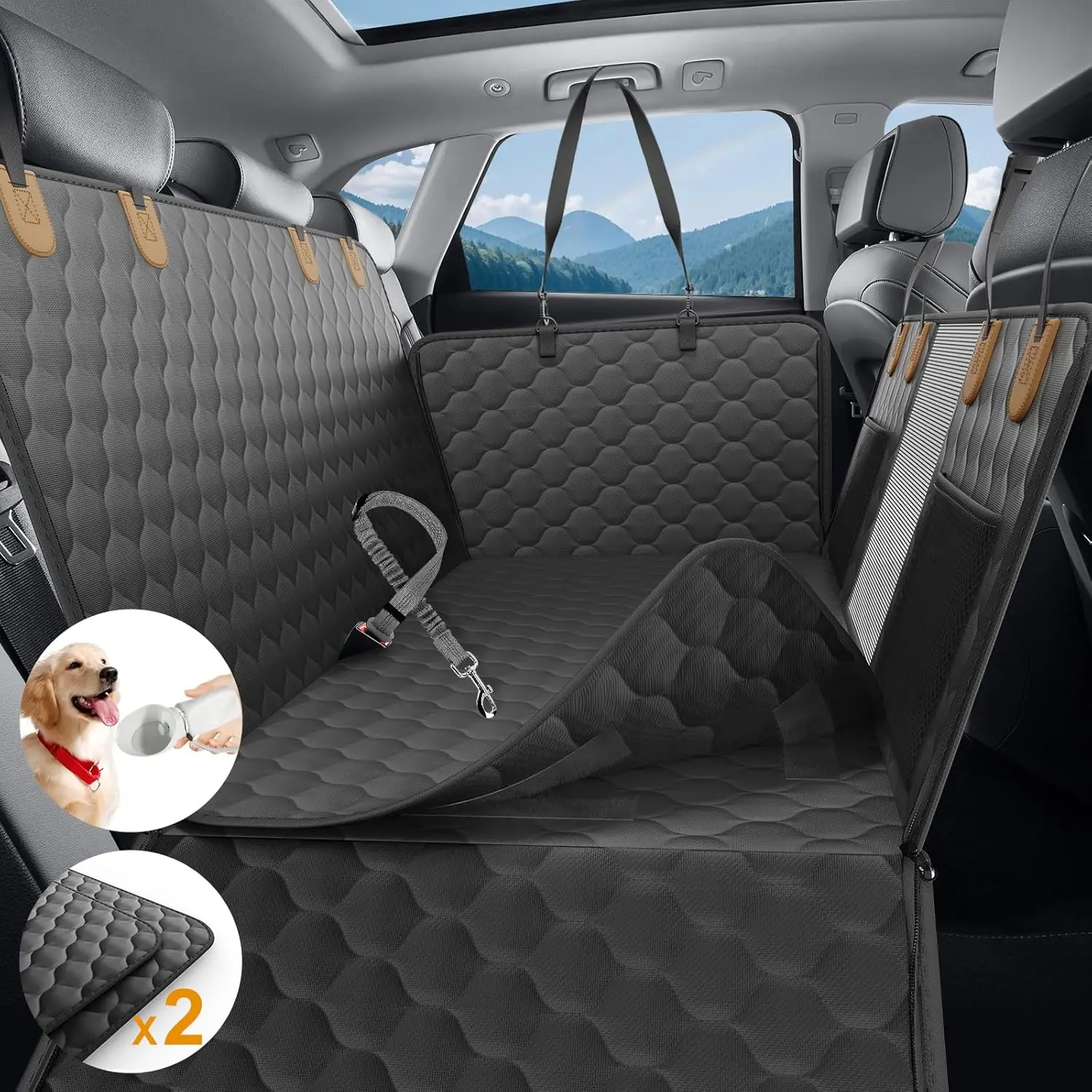 Waterproof Pet Travel Accessories Foldable Dog Car Seat  Car Pet Seat Safety Hammock Trunk Mat Car Rear Back Seat Protector