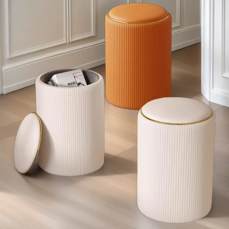 

Modern Vanity Stool with Storage Space-Saving Makeup Chair for Bedroom Multifunctional Nail Art Stool Compact Computer Seat