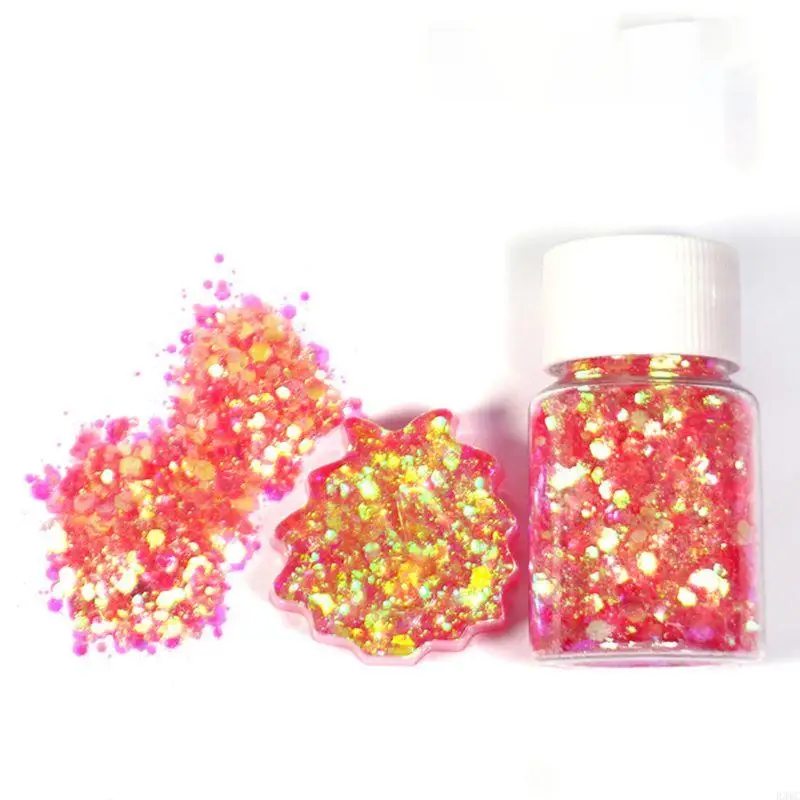 R3MC 6 Bottles/Set Glitter Colorful Powder UV Epoxy Resin Filling for DIY Crafts Jewelry Making Supplies Accessories