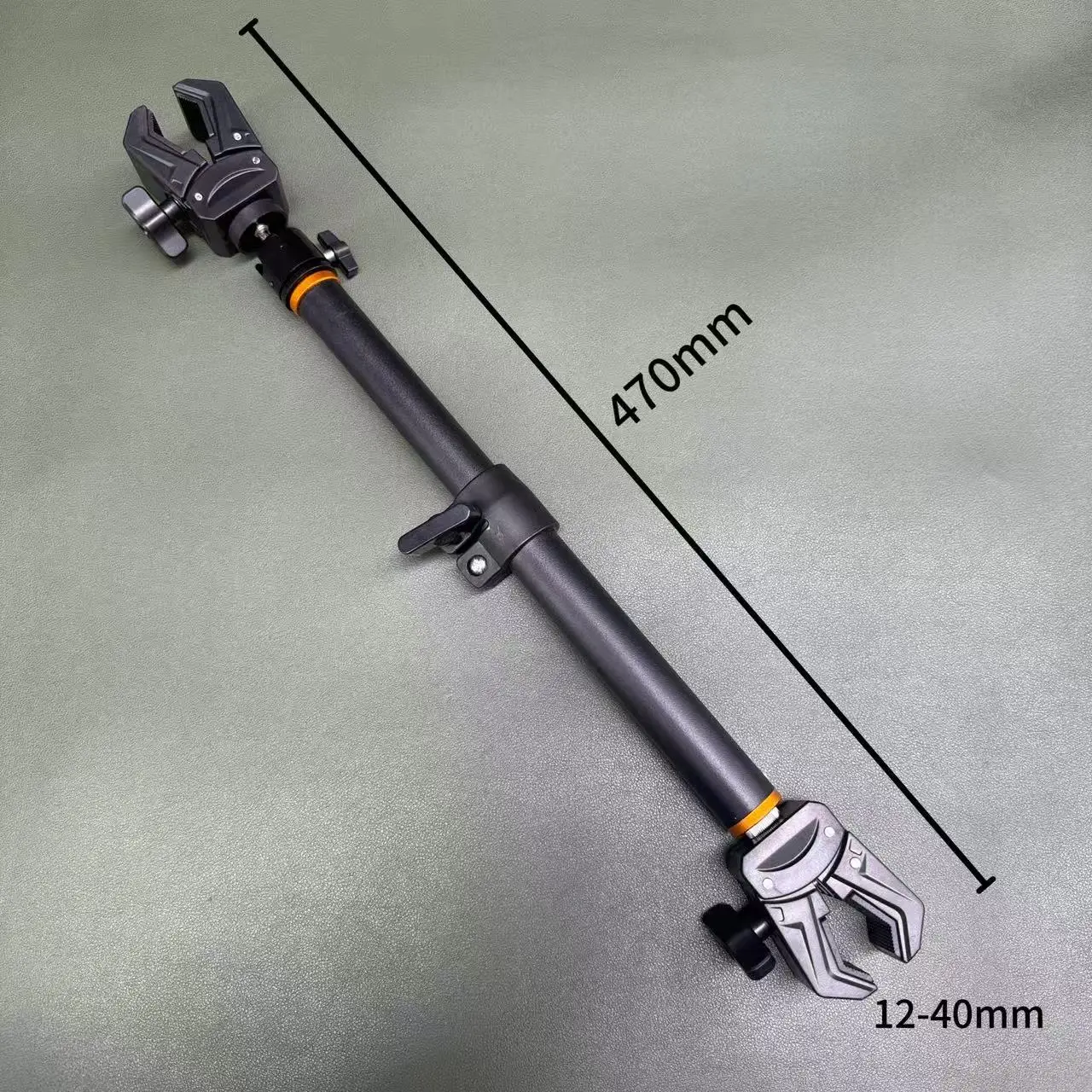 Universeller Doppelkopf-Metall-Selfie-Stick mit 360°-Rotation, Verlängerungsstab und Gimbal-Stabilisator – Detail 11