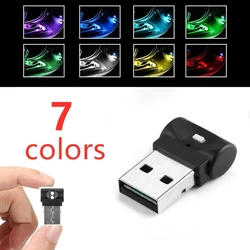 New Mini USB LED RGB Ambient Light 7 Color Auto Interior Lamp for Car Laptop Keyboard Atmosphere Smart Night Lamp Mood Light