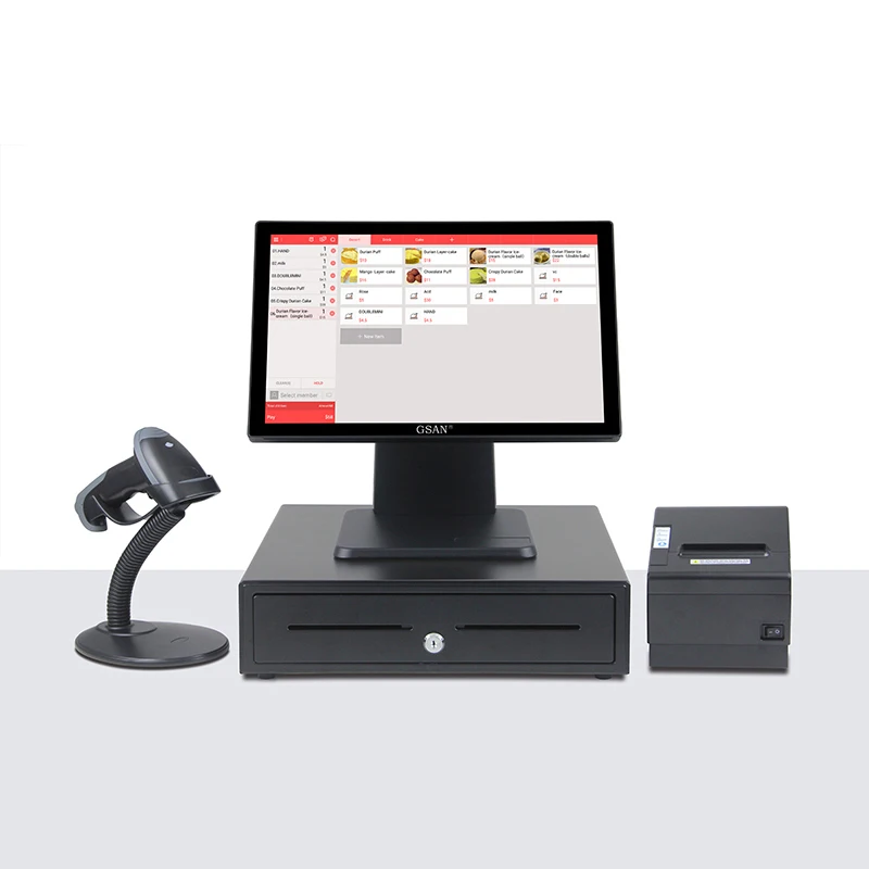 Modern All-in-One Touch Screen POS Machine Set Window Cash Register For Clothing Stores Pharmacies Restaurants