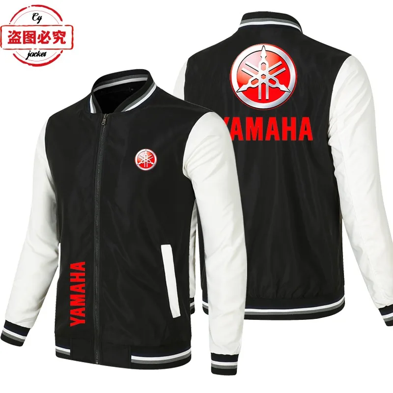 

European Size Yamaha Motorcycle Logo Racing Suit Jacket Men's Top Zipper Stand Up Collar Cardigan Jacket Team Cycling Suit