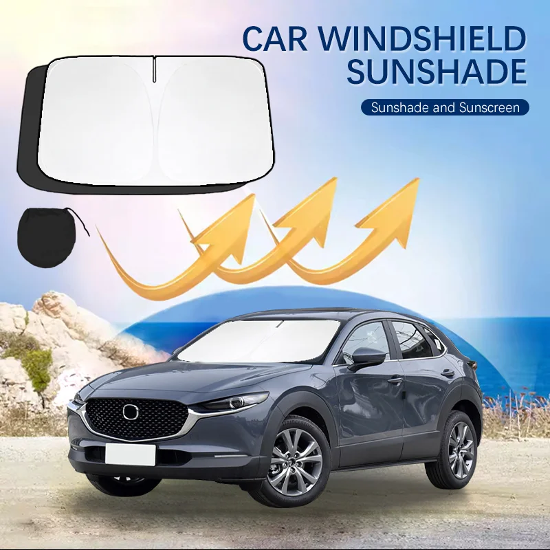 For Mazda CX30 CX-4 CX5 CX-5 CX8 Windshield Sun Shade Sunshade Sun Visor Protector Foldable Blocks UV Rays Laser Sun Protector