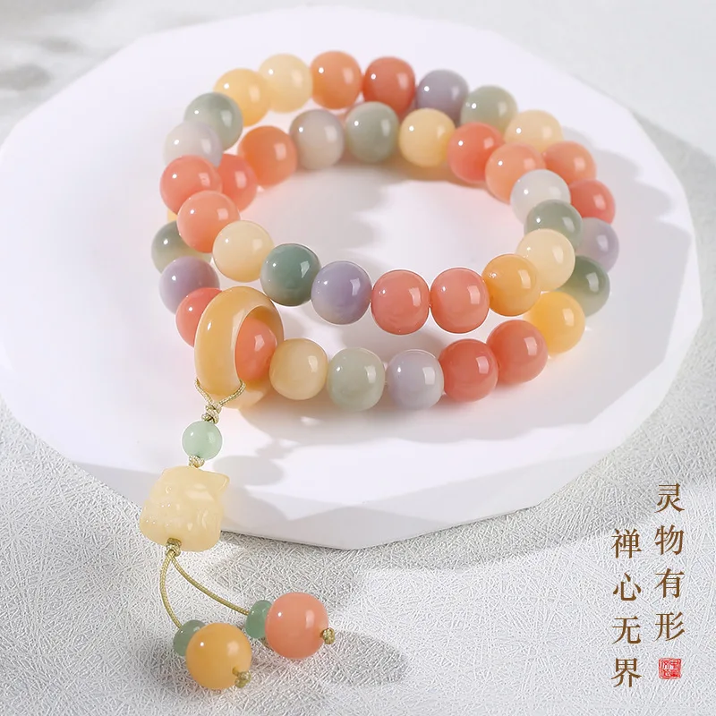 New Sakura Blossom Bodhi Handstring Double Circle Floating Flowers High Throwing Bodhi for Students Wen Play Bracelets Jewelry
