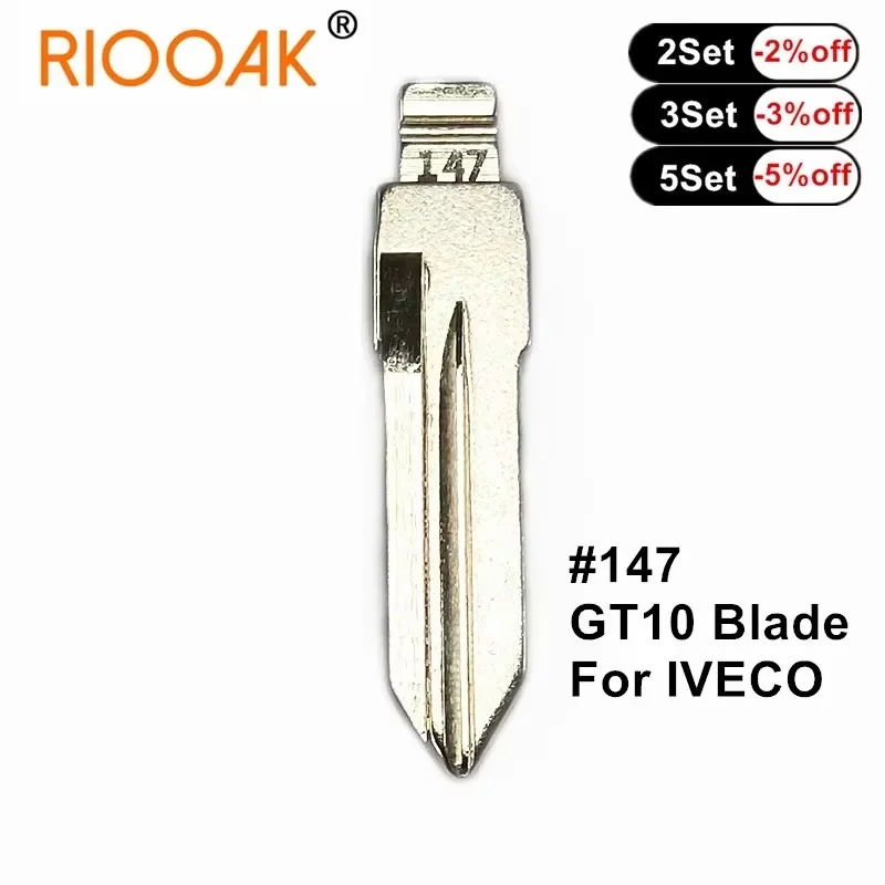 10Pcs #147 GT10 Metal Uncut Flip Key Blade Replacement Blank Compatible KD VVDI Remote Key For IVECO Auto Car Interior Spare Par