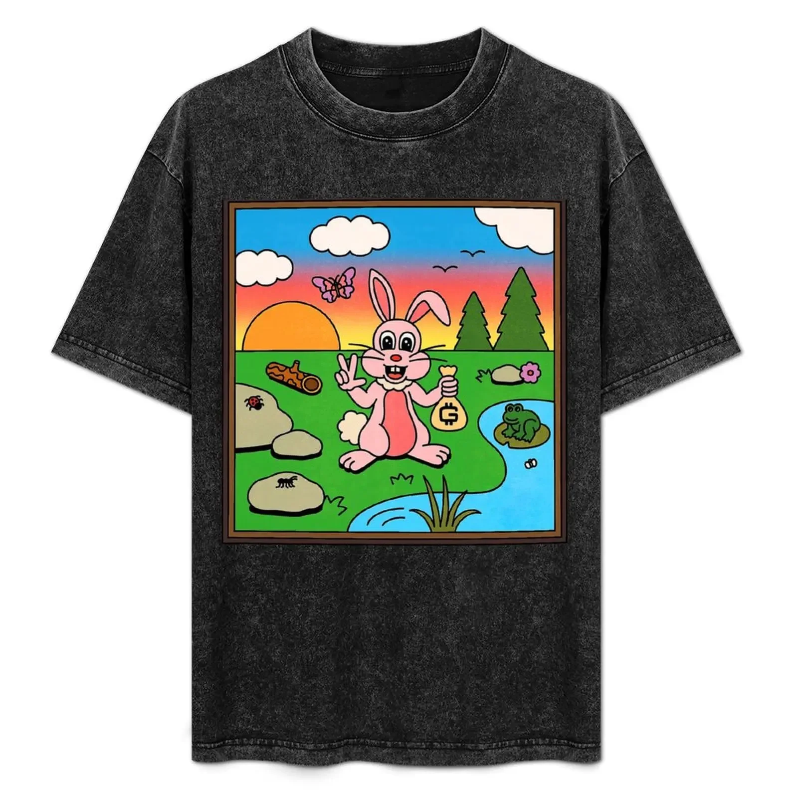 

Rabbit - ScHoolboy T-Shirt Simple Line Art Print Tee