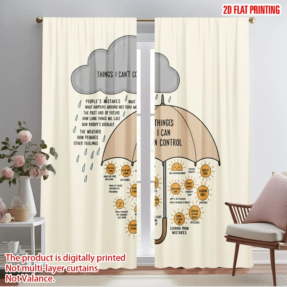 

2pcs 2D flat printing Drapes Things I Can Control Learn From Mistakes Polyester Without Electricity Party Decorations for Room