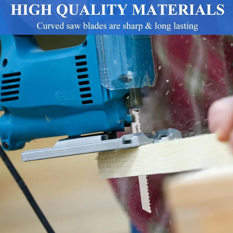 Picture 6: T-Shank Jig saw Blade Set Assorted Carbon Steel Replacement Jigsaw Blades for Wood Plastic Metal Wood Cutting Woodworking Tools