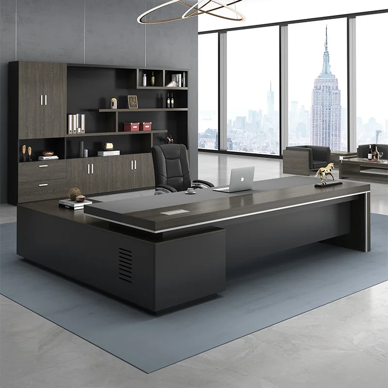 Boss Office Desk and Chair Combination Manager President  Supervisor  Simple Modern Office Furniture Large Class