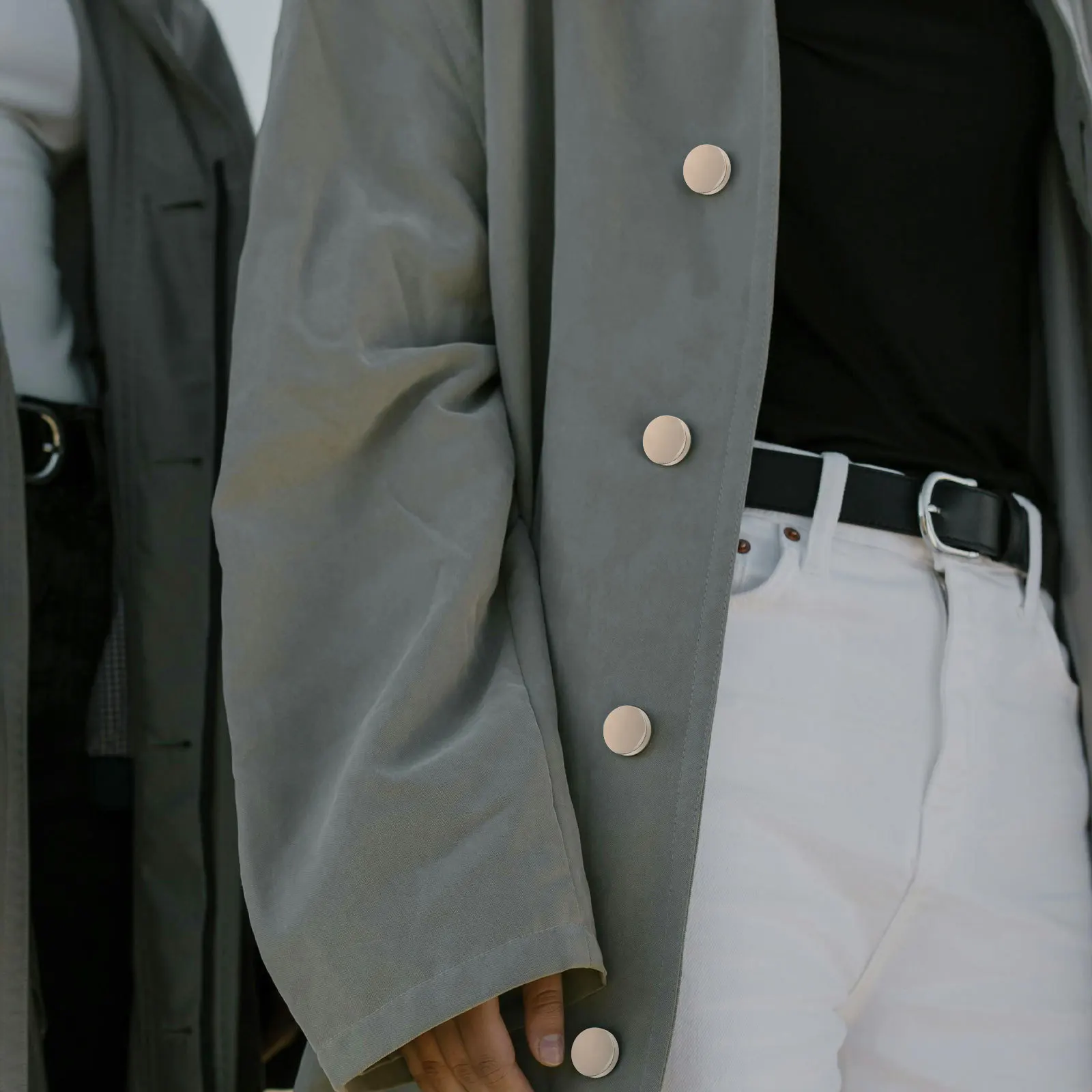 

50Pcs Round Metal Buttons Flat Gold Tone for Jackets Coats Blazer Suit Pants Snap Fastener Sewing Craft Projects