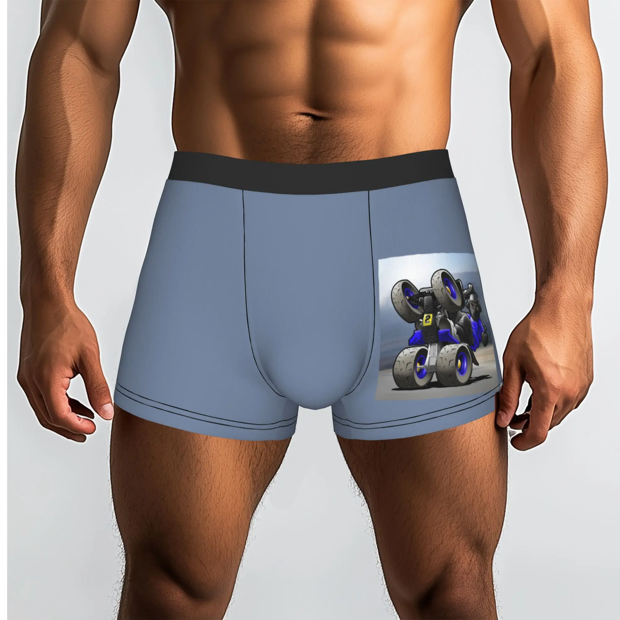 Custom Extreme Speed Stunt Sport Underwear Men Print Cartoon Motorcycle Pattern Boxer Briefs Shorts Panties Breathable