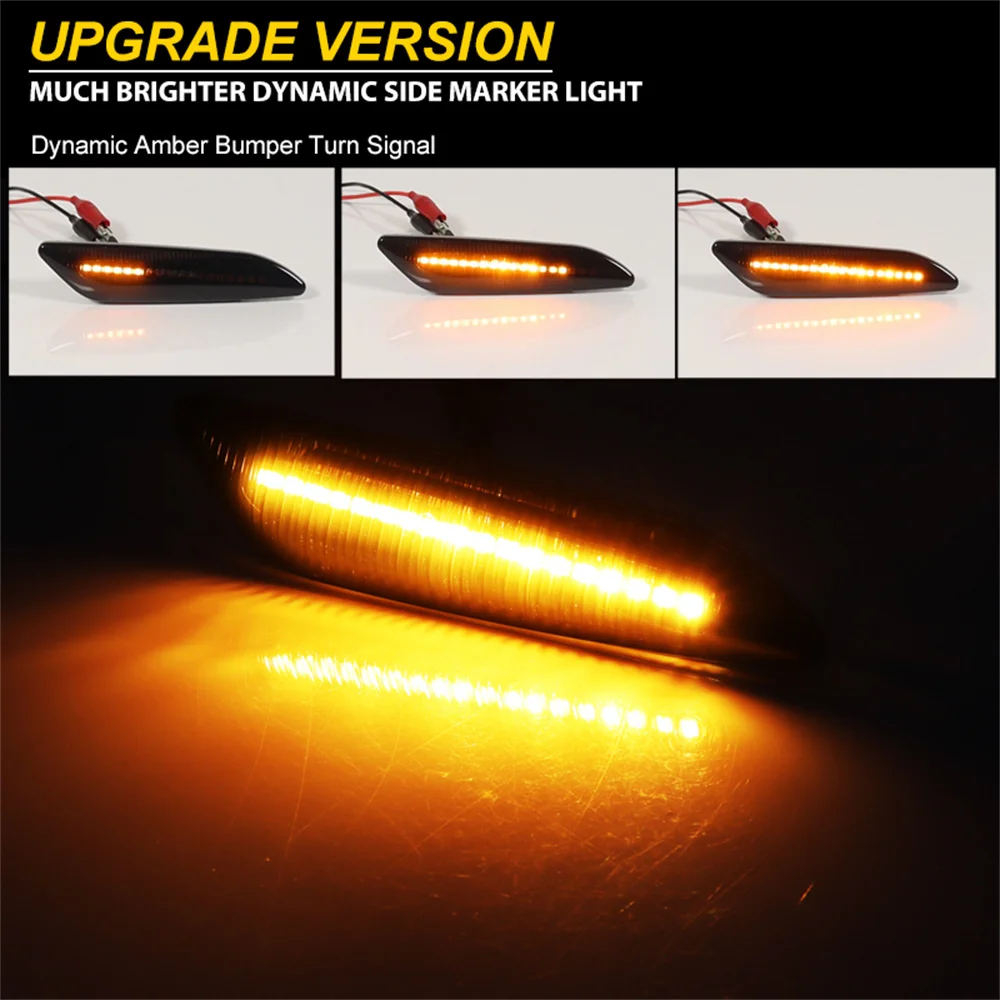 ديناميكية العنبر LED الجانب الأمامي ماركر بدوره أضواء الإشارة ل ألفا روميو 156 لشركة فيات إيجيا لانسيا يبسيلون لكرايسلر يبسيلون