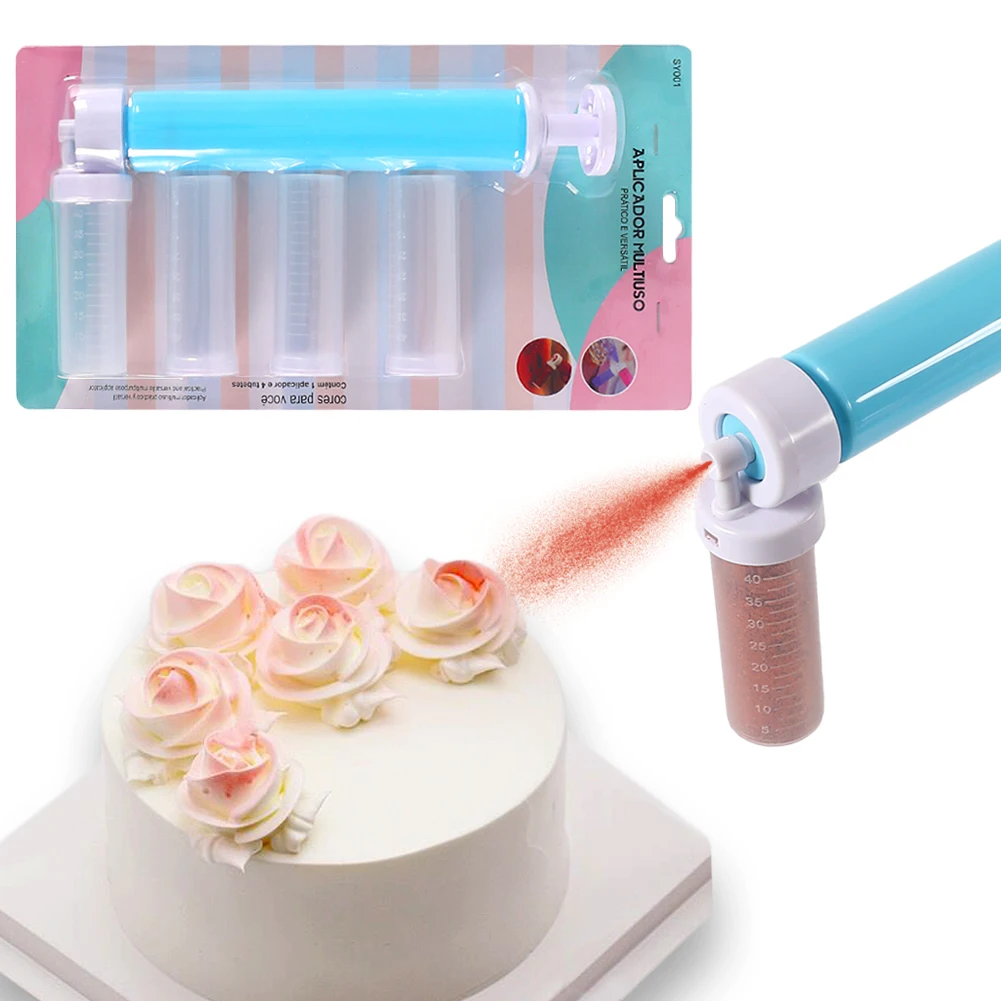 Manual Airbrush Cake Decorating Kit DIY Baking Tool for Cookies Cupcake Desserts