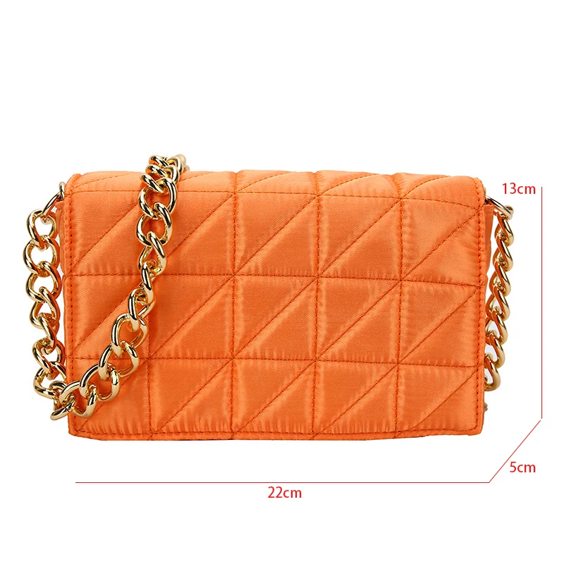 Brand Designer Quilted Shoulder Purse For Women Fashion Chain Handbag Clutches 6 Color Nylon Underarm Female Shoulder Bag Luxury