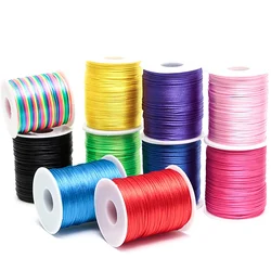 10/20/40/100M 2mm Nylon Line Cord Rope Chinese Knotting Rattail Satin Cords Bracelet Braided String DIY Tassels Shamballa Thread