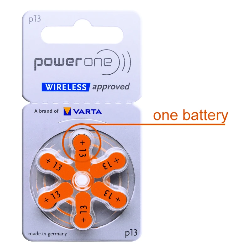 60pcs Powerone Hearing Aid Batteries 13 13a a13 p13 pr48 Zinc Air Cell Buton Battery 1.45V for BTE ITE Hearing Aids Amplifiers