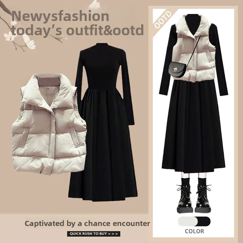 

Slimming Effectiven Autumn Winter Women's Faion Set Loose Bread Sle Cotton Vest Cover up Dr Long Sve Dr
