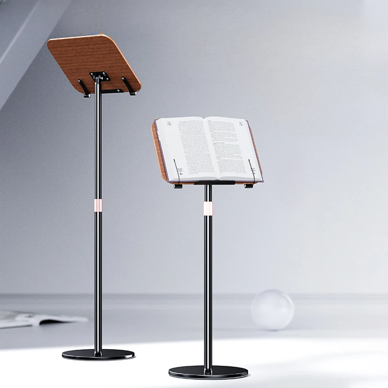 

The floor-to-ceiling reading stand can be rotated, telescopic, and multi-functional