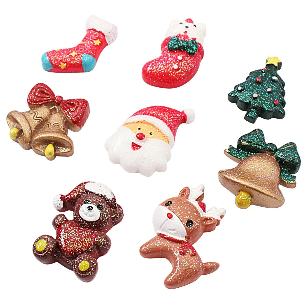 

8 Pcs Fridge Magnets Christmas Santa Claus Stickers Cute Kawaii Refrigerator Decor Home Office School Kitchen Metal Surface
