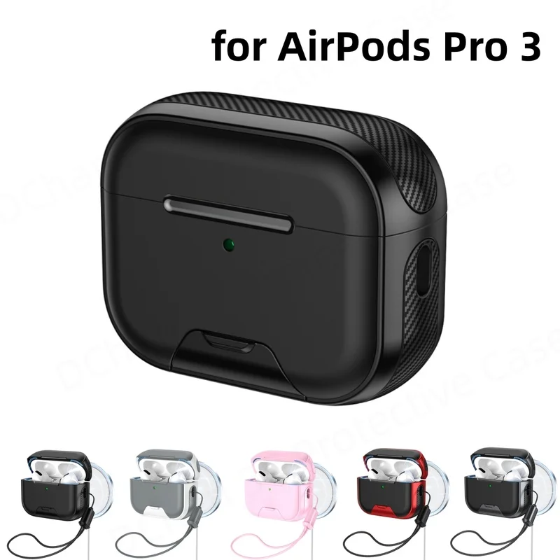 2026 Case For AirPods Pro 3  MagSafe Headphone Funda With Safety Lock Case For AirPods With Lanyard For AirPod Pro 3rd Gen Cases