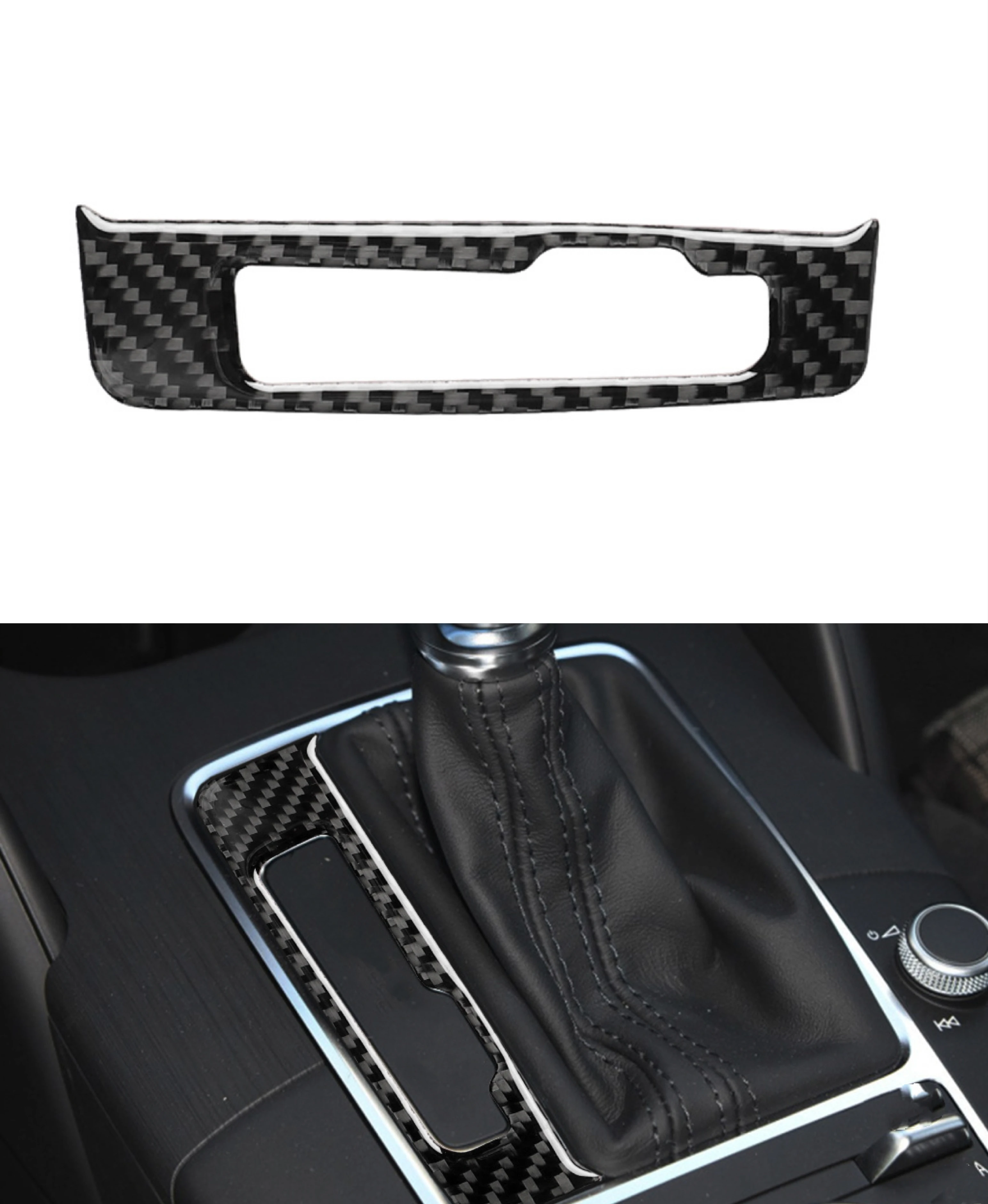 Car Carbon Fiber Sticker Gear Shift Display Panel Frame Trim For Audi A3 8V 2014 2015 2016 2017 2018 2019