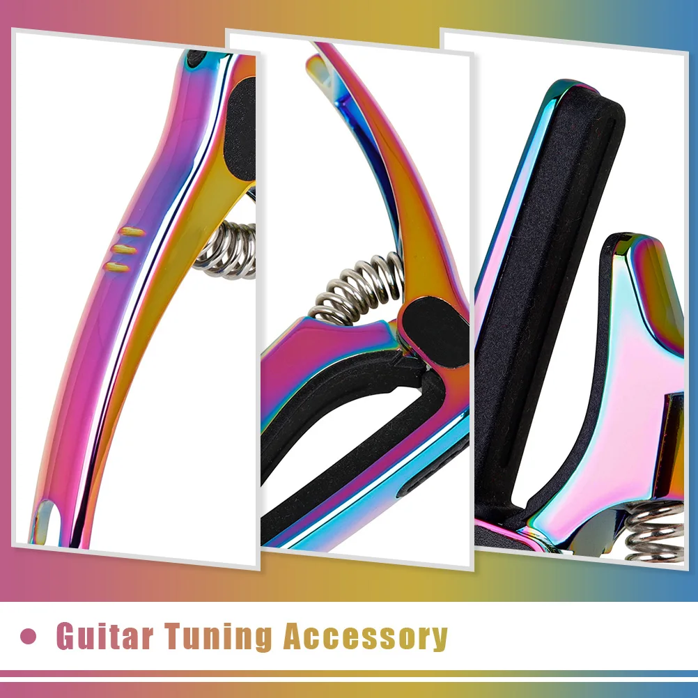 

1 Set Simple Metal Guitar Capo Universal 3-In-1 Multi-Function Durable Quick Release Repositioning Creative Design Useful Tool