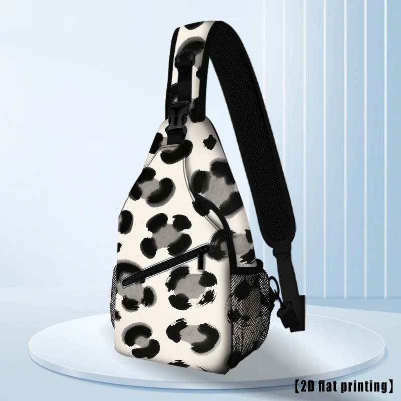 Brown Leopard Print Waist Bag, Hiking Backpack Crossbody Shoulder Bag Single Shoulder Chest Bag Adjustable Shoulder Strap