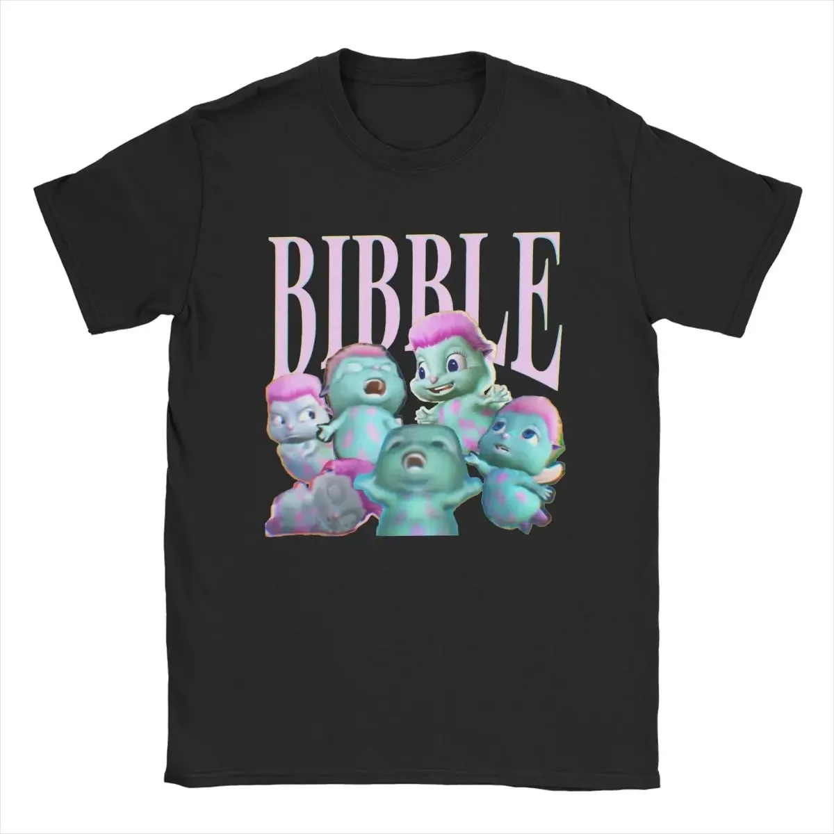 Vintage Bibble Collage T-Shirts for Men Crewneck 100% Cotton T Shirts Short Sleeve Tees Summer Tops