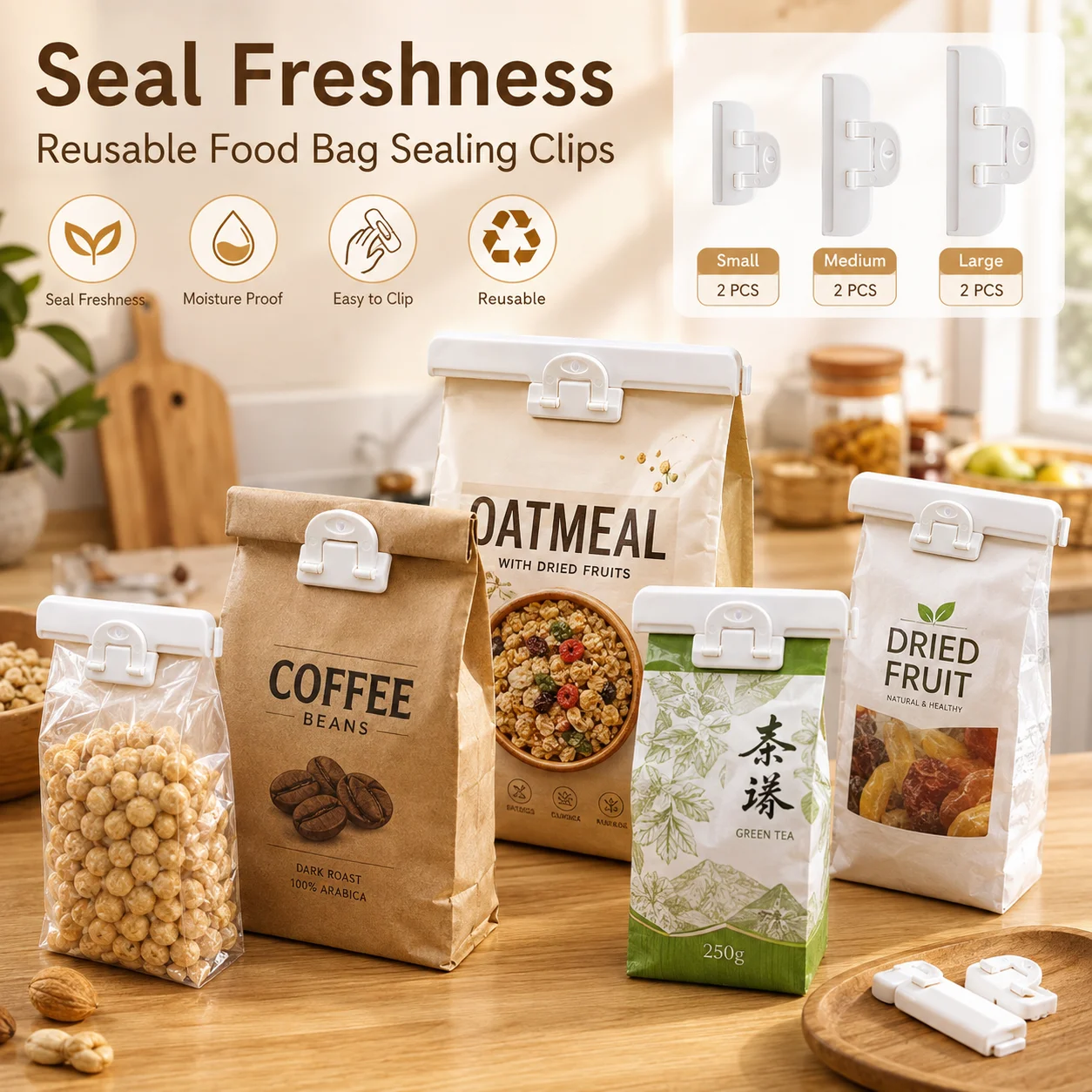 Sealing Clip Japanese Snack Bag Sealing Clip Kitchen Food Moisture-Proof Clip Food Bag  Milk Powder Tea Seal