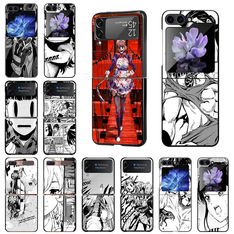 Luxury Anime High Rise Invasion Mobile Phone Cases For Samsung ZFlip6 Z Flip3 Flip4 Flip5 5G Flip 6 5 4 3 Hard Anti-Drop Cover